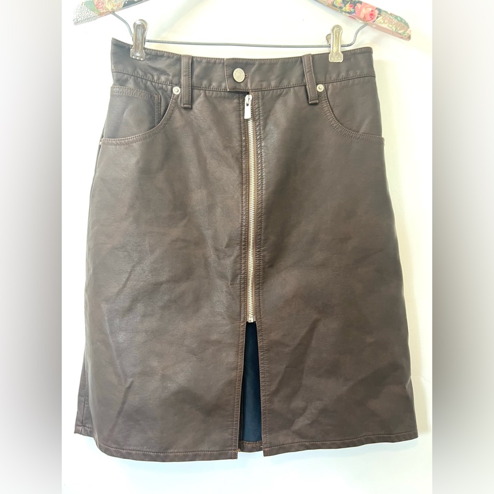 Free People Sycamore Vegan Brown Midi Skirt, Sz 27 - Picture 8 of 11